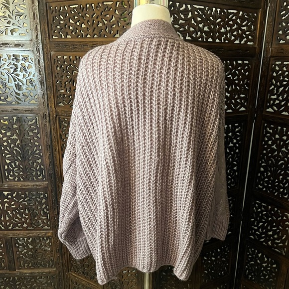 Lavender Lilac Cozy Oversized Cardigan - Picture 4 of 4